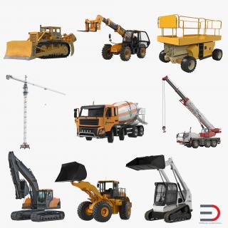 Construction Vehicles Rigged Collection 3D Models 3D model