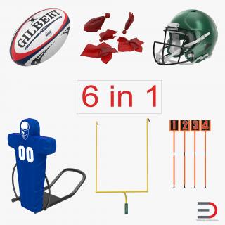 Football Equipment Collection 3D model