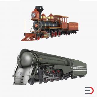 3D Steam Trains Collection model