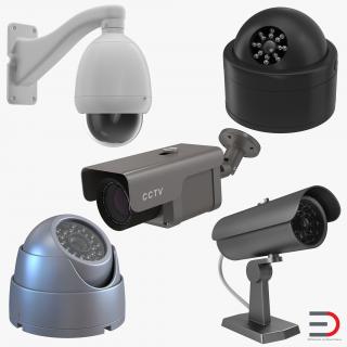 3D CCTV Cameras Collection model