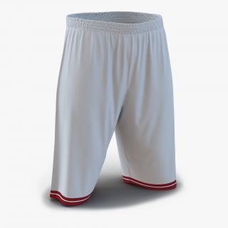 3D Basketball Shorts White model