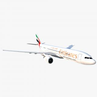 3D Airbus A330-P2F Emirates Rigged