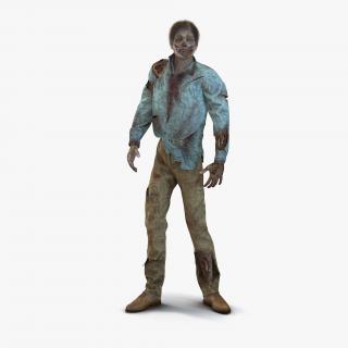 Zombie Rigged 3D Model with Hair 3D