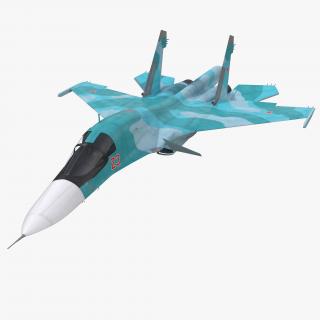 Fighter Sukhoi Su-34 Rigged 3D