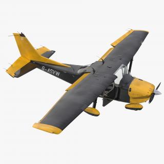 3D Cessna 172 Black Rigged model