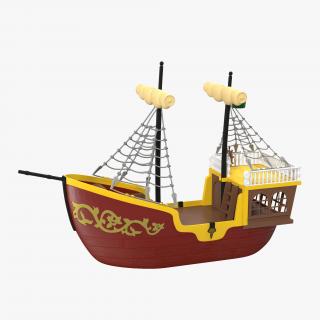 3D Toy Sailboat 3 Red model
