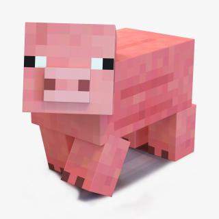 3D model Minecraft Pig Rigged
