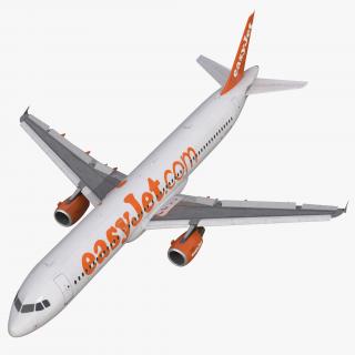3D Airbus A321 EasyJet Rigged