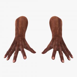 3D model Old African Man Hands 2 Pose 4