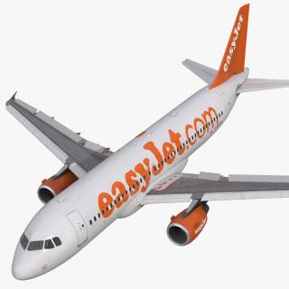 3D Airbus A320 EasyJet Rigged