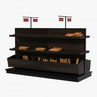 3D model Bakery Display Dark with Bread