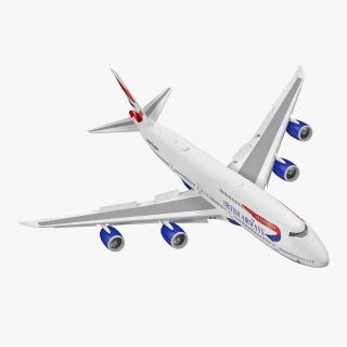 3D Boeing 747-8I British Airways Rigged