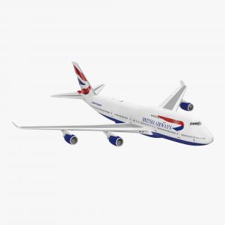 Boeing 747-400ER British Airways Rigged 3D model