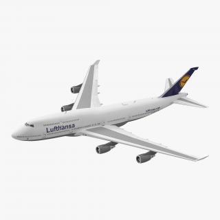 3D Boeing 747-400ER Lufthansa Rigged model