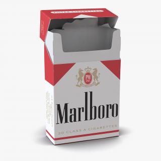 3D model Opened Cigarettes Pack Marlboro 3D Model