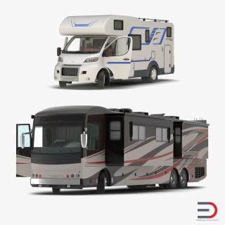 3D Rigged Motorhomes Collection model