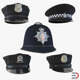 Police Hats Collection 3 3D model