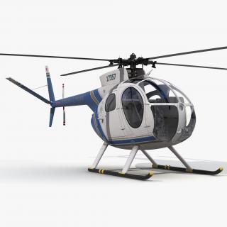 Light Helicopter Hughes OH-6 Cayuse Police 3D