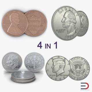 3D US Coins Collection 2