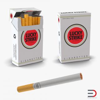 Cigarettes Lucky Strike Collection 3D model