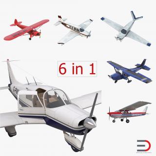 Private Airplanes Rigged Collection 2 3D