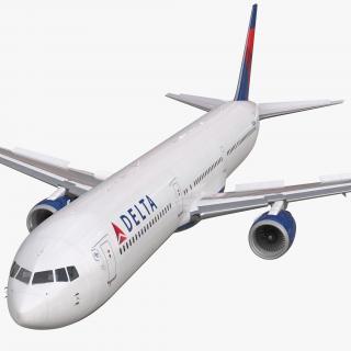 Boeing 767-400ER Delta Air Lines Rigged 3D model
