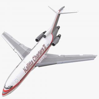 3D Boeing 727-100 Kalitta Air Rigged model