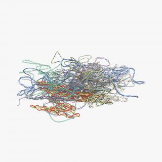 3D Pile of Colorful Plastic Cables 2 model