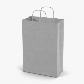 3D Handle Paper Shopping Bag White