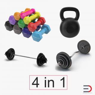 Weights and Dumbbells Collection 3D