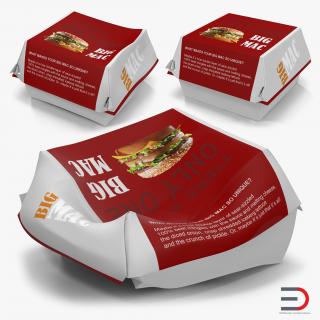3D Burger Boxes Big Mac Collection