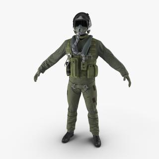 US Military Jet Fighter Pilot Uniform 3D