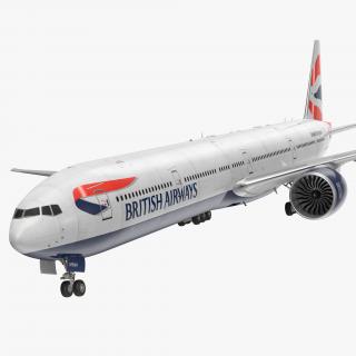 3D Boeing 777-9x British Airways Rigged