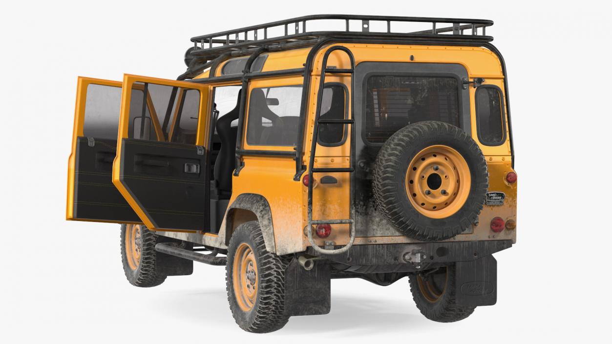 3D Land Rover Defender Works V8 Trophy Dirty Rigged model