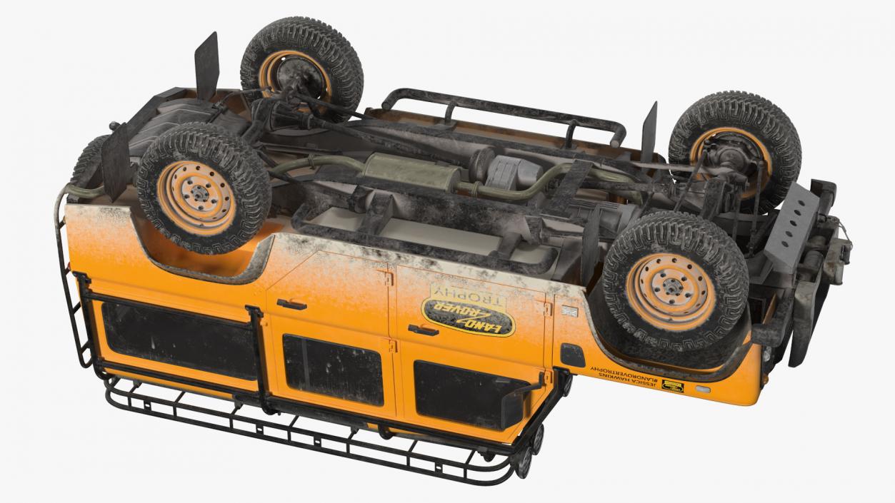 3D Land Rover Defender Works V8 Trophy Dirty Rigged model