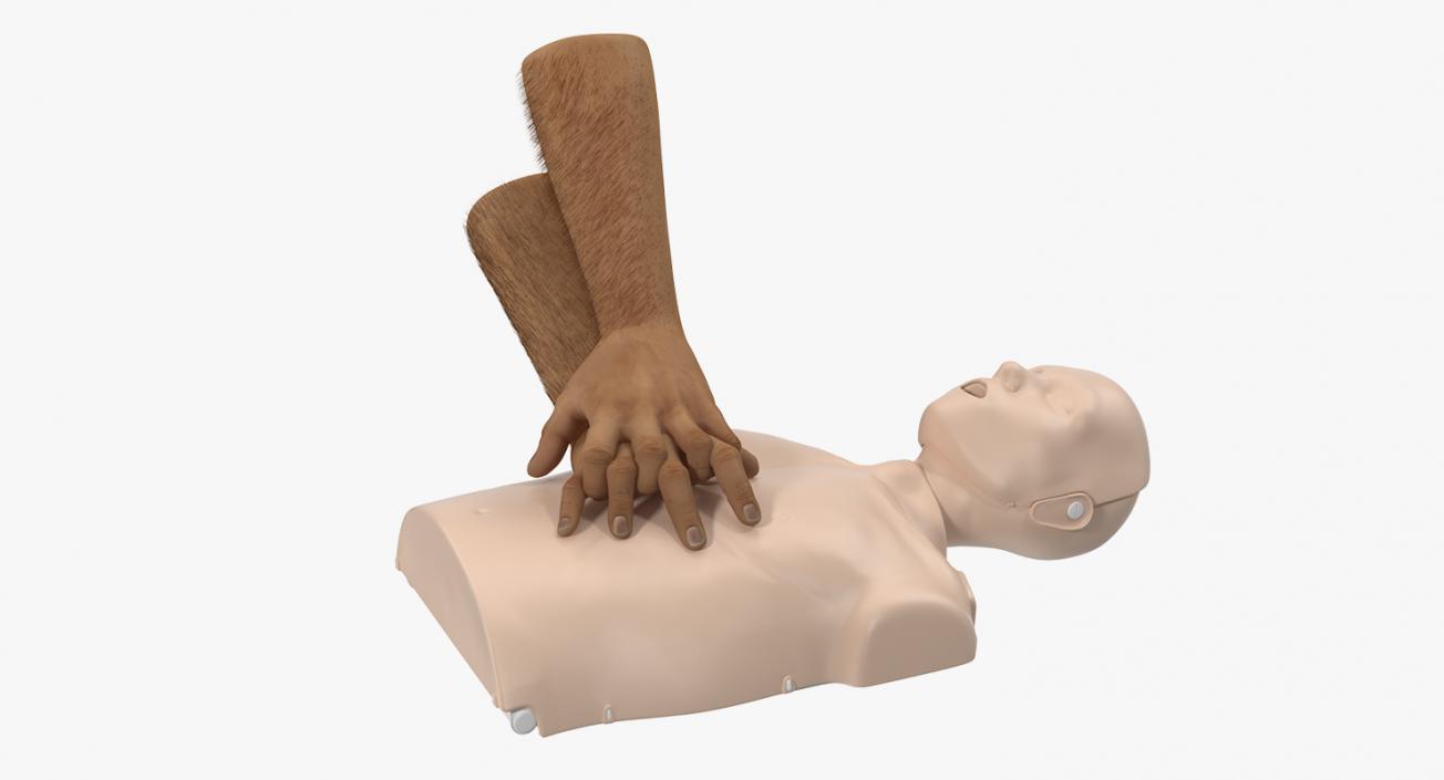 3D model First Aid Training with CPR Dummy Rigged
