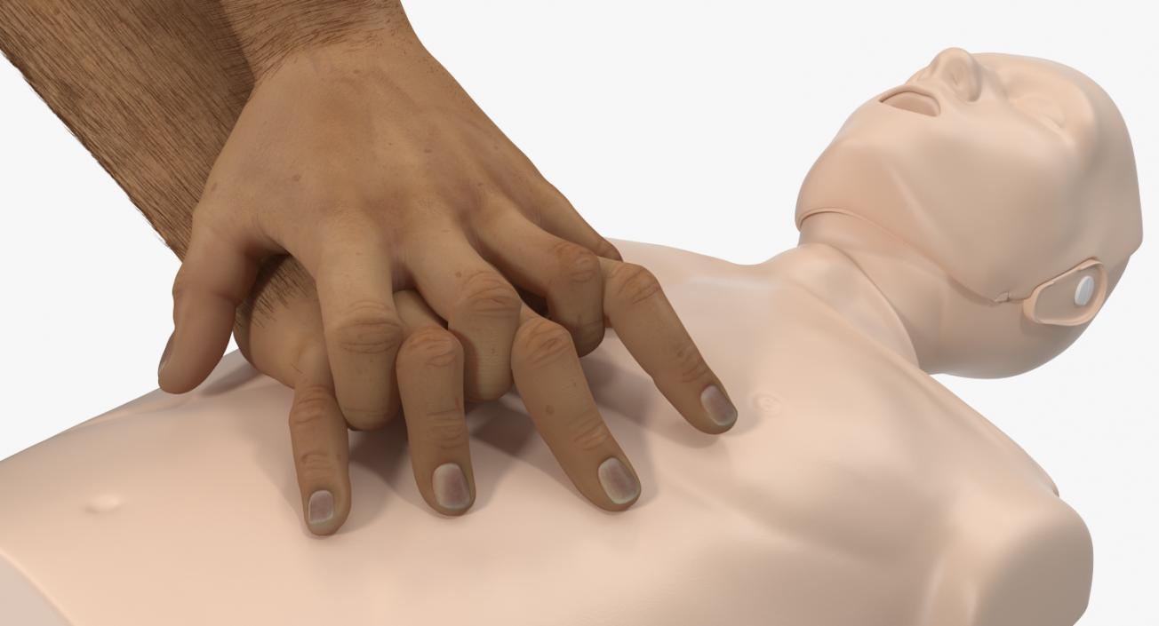 3D model First Aid Training with CPR Dummy Rigged