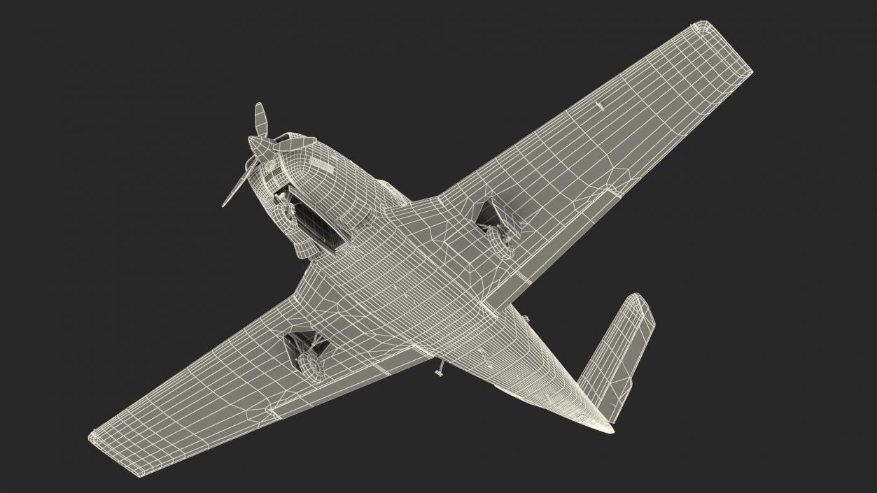 3D model Single Engined Aircraft V Tail