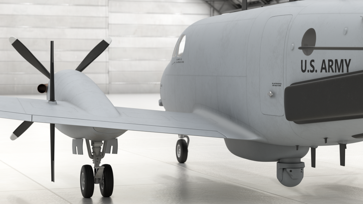 3D Beechcraft RC12X Guardrail US Army Aircraft model