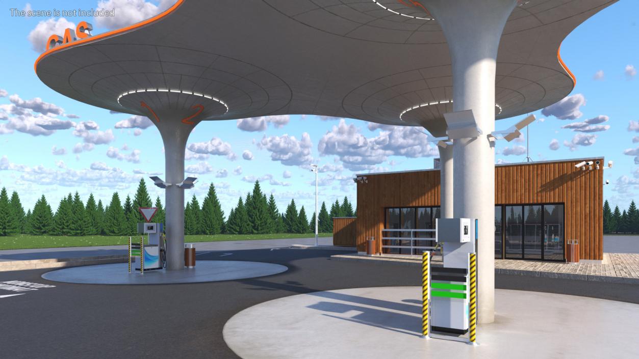 3D model Futuristic Petrol Station