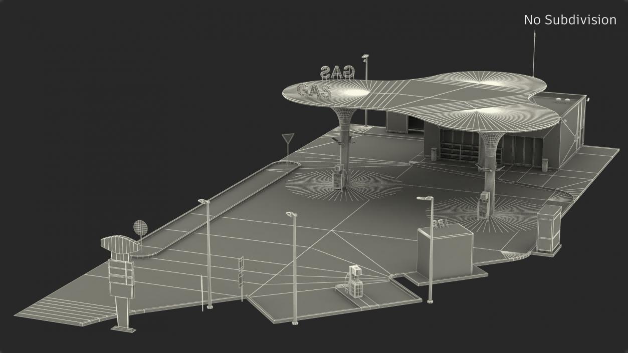 3D model Futuristic Petrol Station