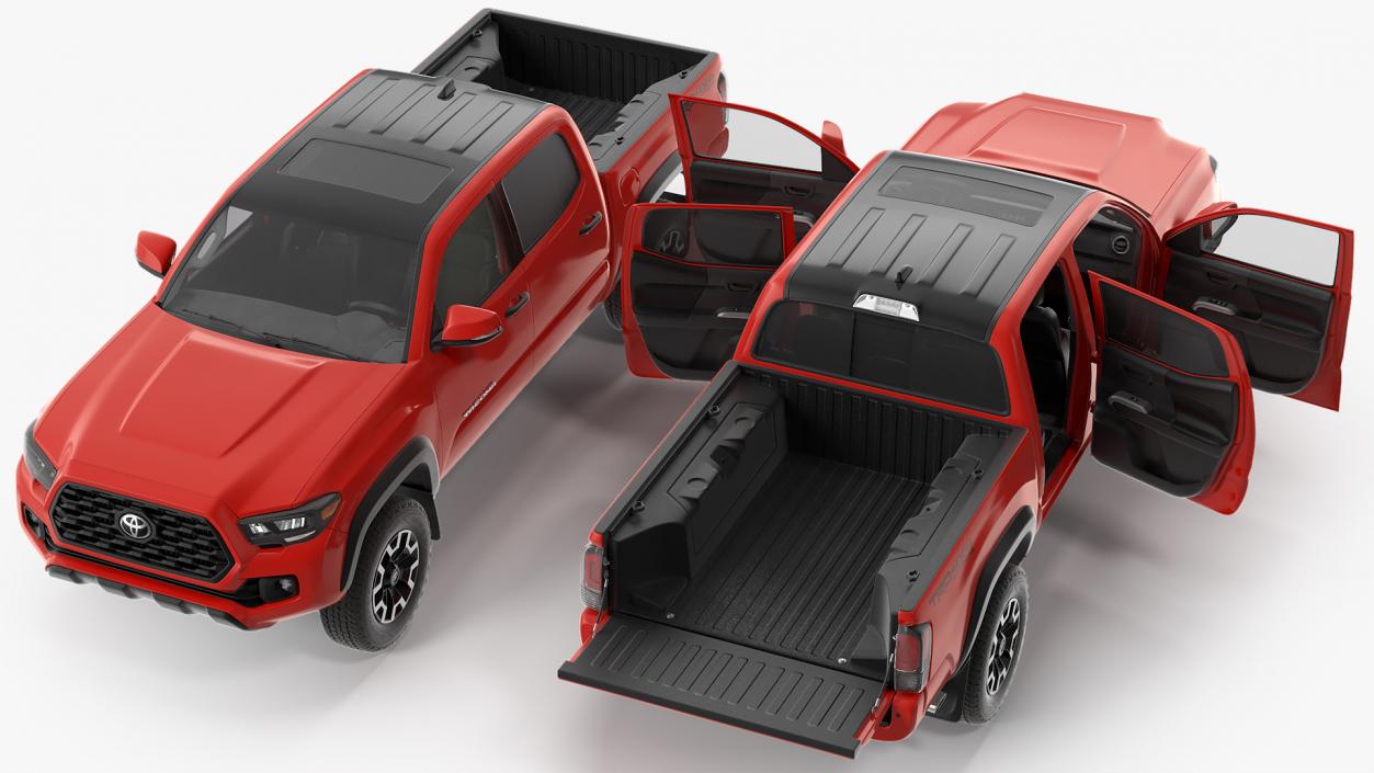 3D Toyota Tacoma TRD Off Road Red Metallic 2021 Rigged