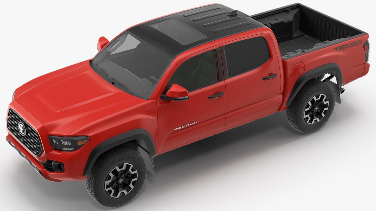 3D Toyota Tacoma TRD Off Road Red Metallic 2021 Rigged
