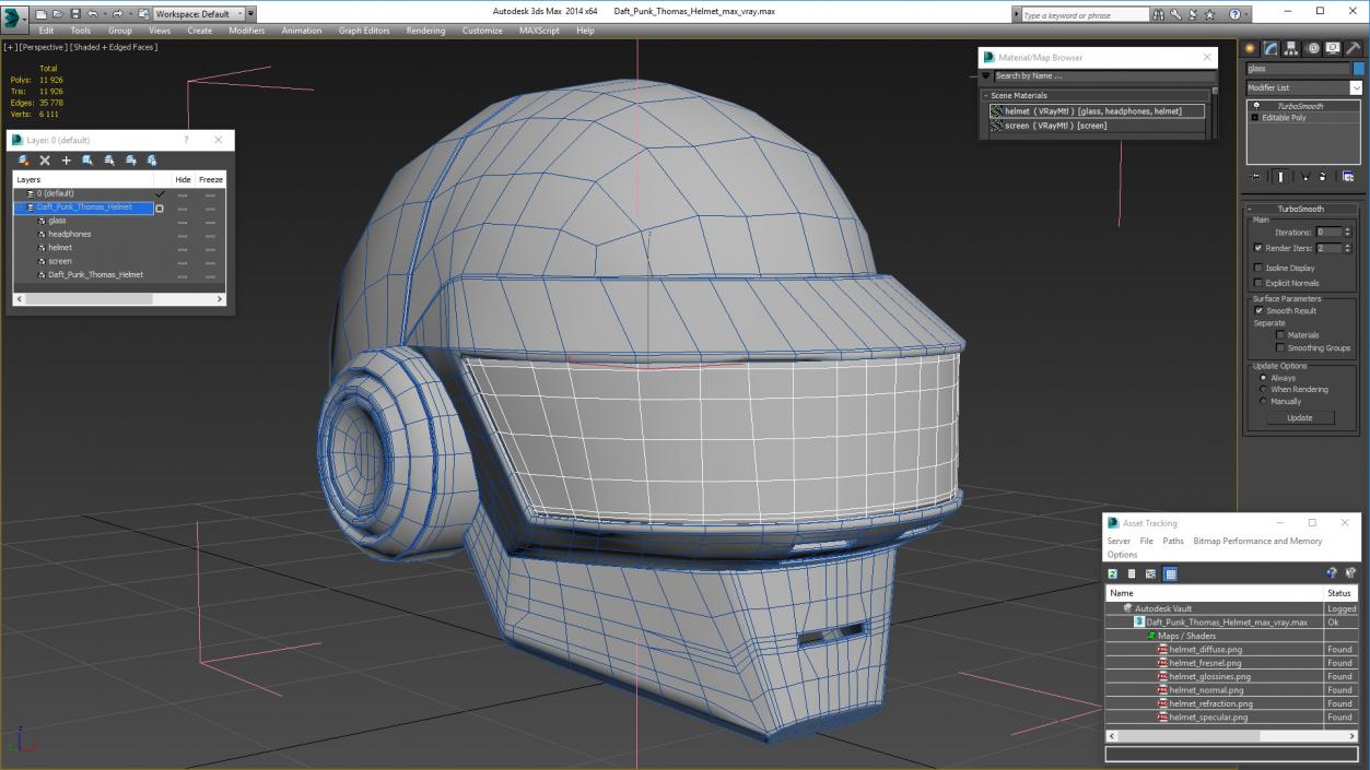 3D Daft Punk Thomas Helmet model