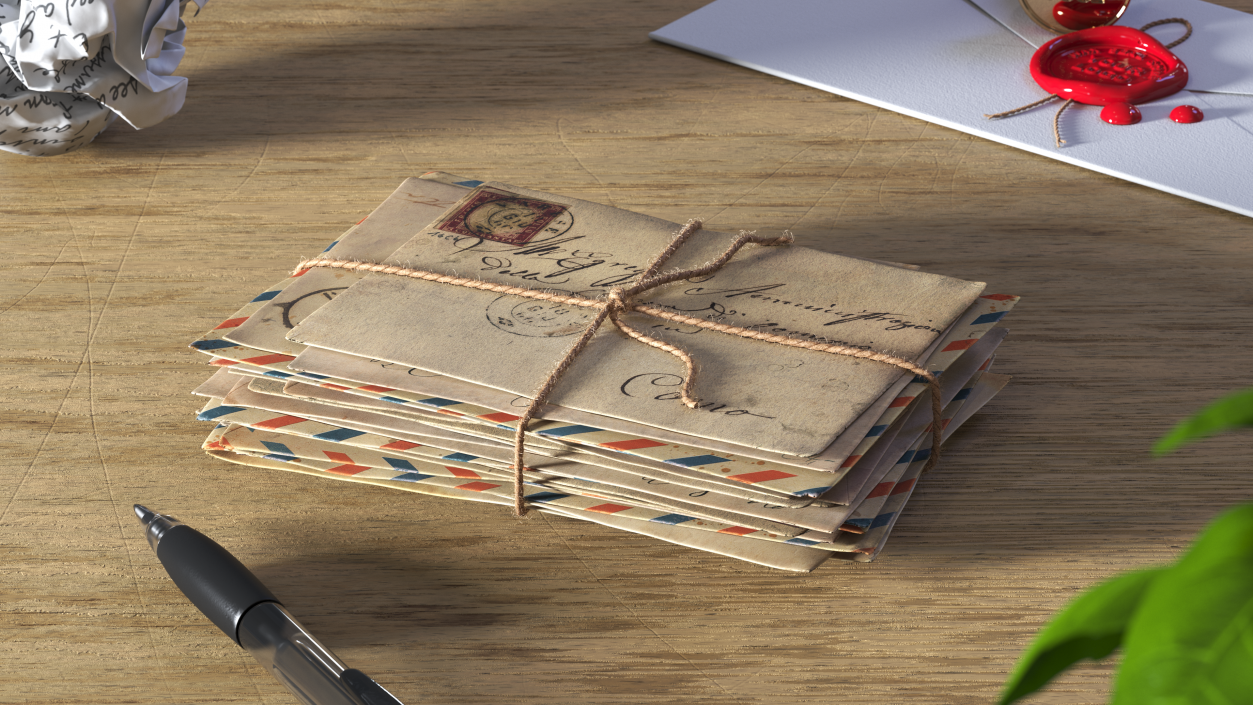 Old Letters Package Thick Fur 3D model