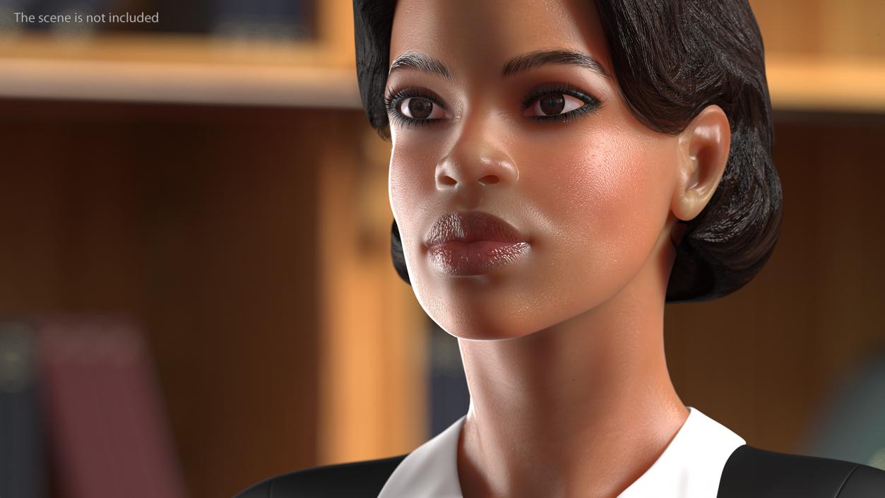 Light Skin Judge Woman T Pose 3D model