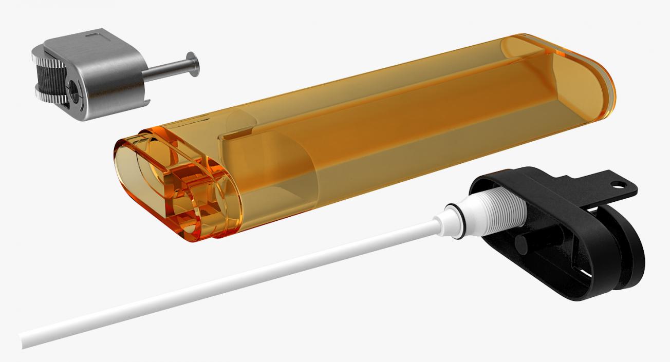 Disposable Transparent Gas Lighter Generic 3D