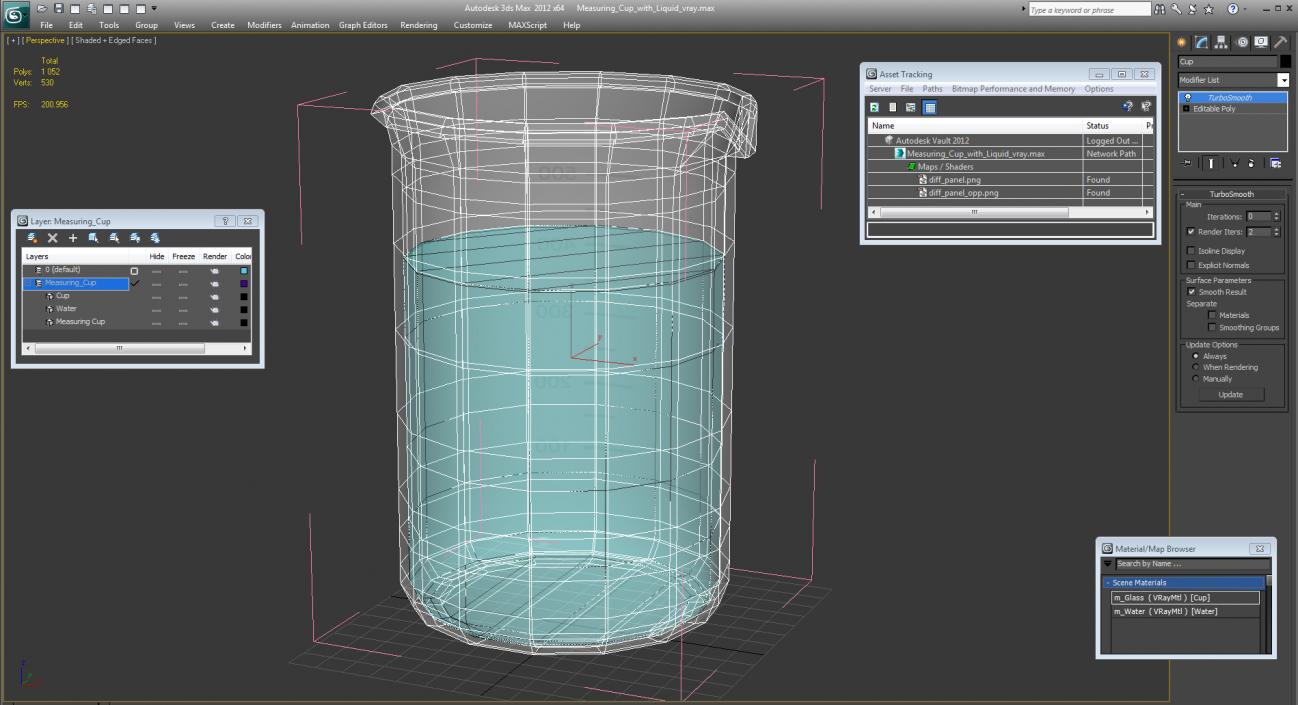 3D Measuring Beaker with Liquid model