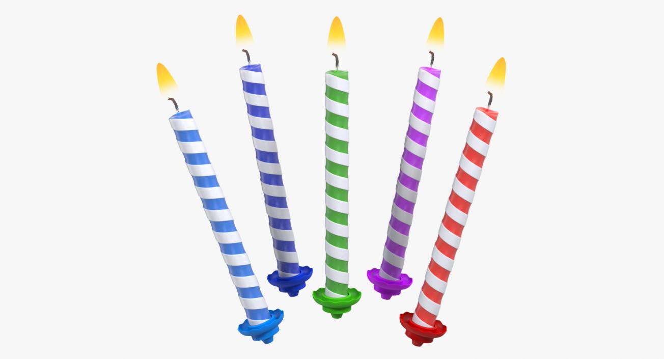 3D Birthday Candles with Flame Set