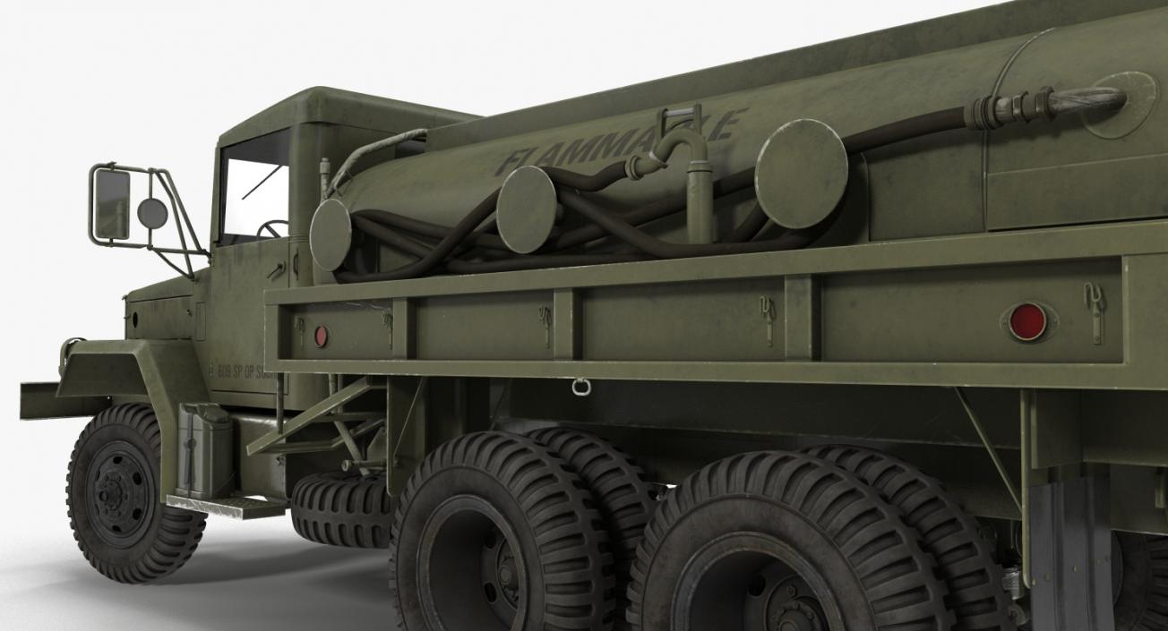 US Army Fuel Tank Truck m49 Rigged 3D model